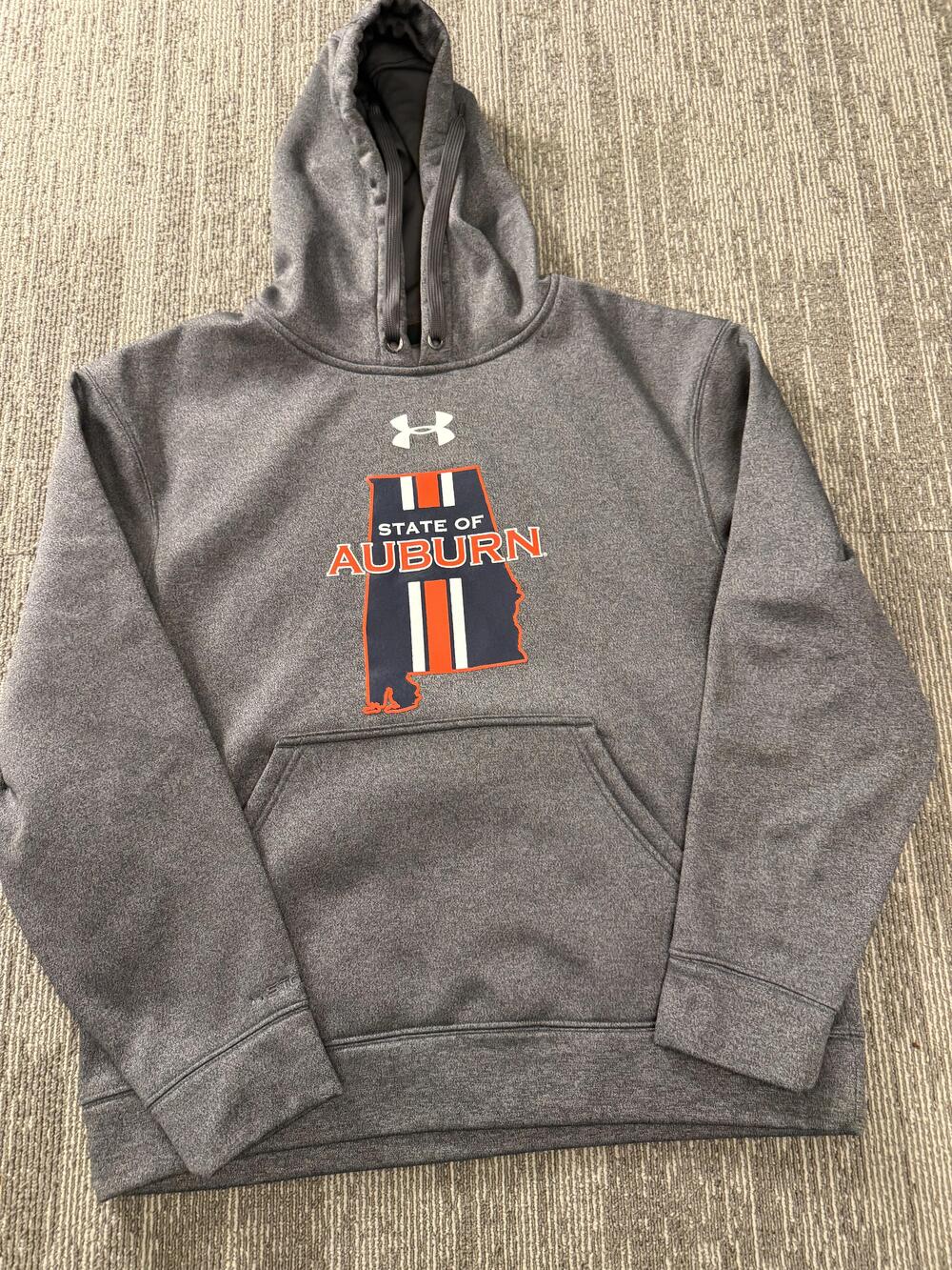 Auburn Tigers Hoodie Mens Small Gray NCAA Football Pullover Sweatshirt Graphic